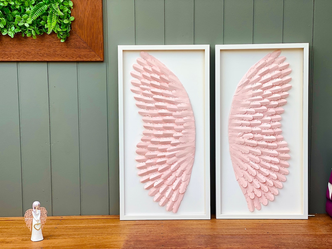 30 Inch Pink Angel Wings Nursery Wall Decor Etsy