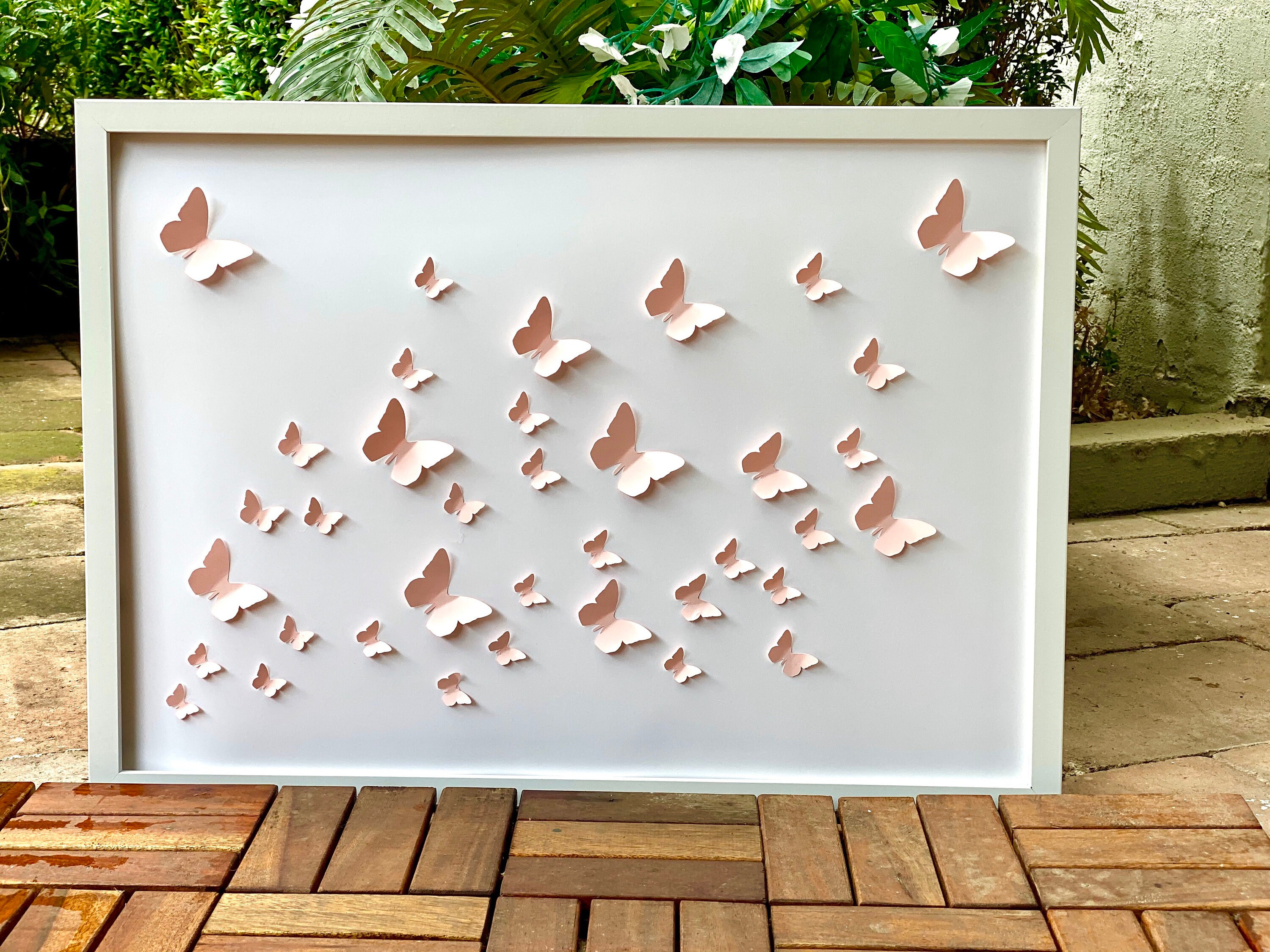 3D Butterfly Wall Art Set: Framed Paper Butterflies (15.7x19.8 Inch) - Etsy