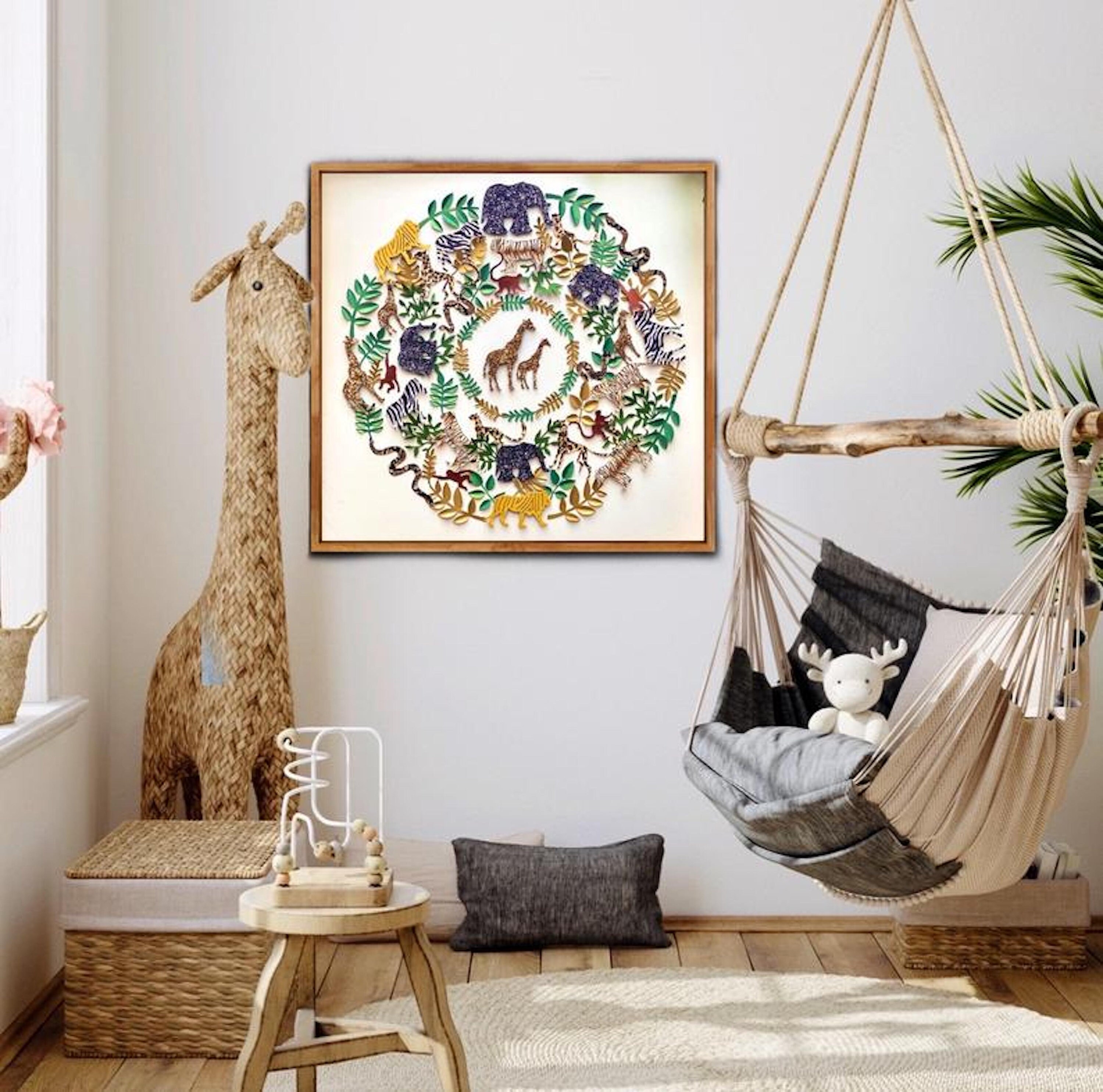 3D African Safari Animal wall art Safari animals Giraffe Etsy