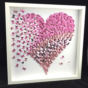 Shades of Pink Butterflies Heart 3D Paper Butterflies image 3