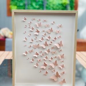 3D Butterfly Wall Art Set: Framed Paper Butterflies (15.7x19.8 inch)