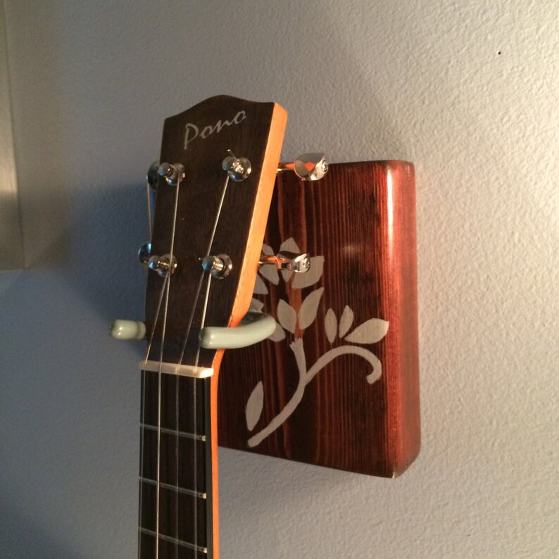 Wooden Ukulele guitar banjo Hanger with Flower single Etsy
