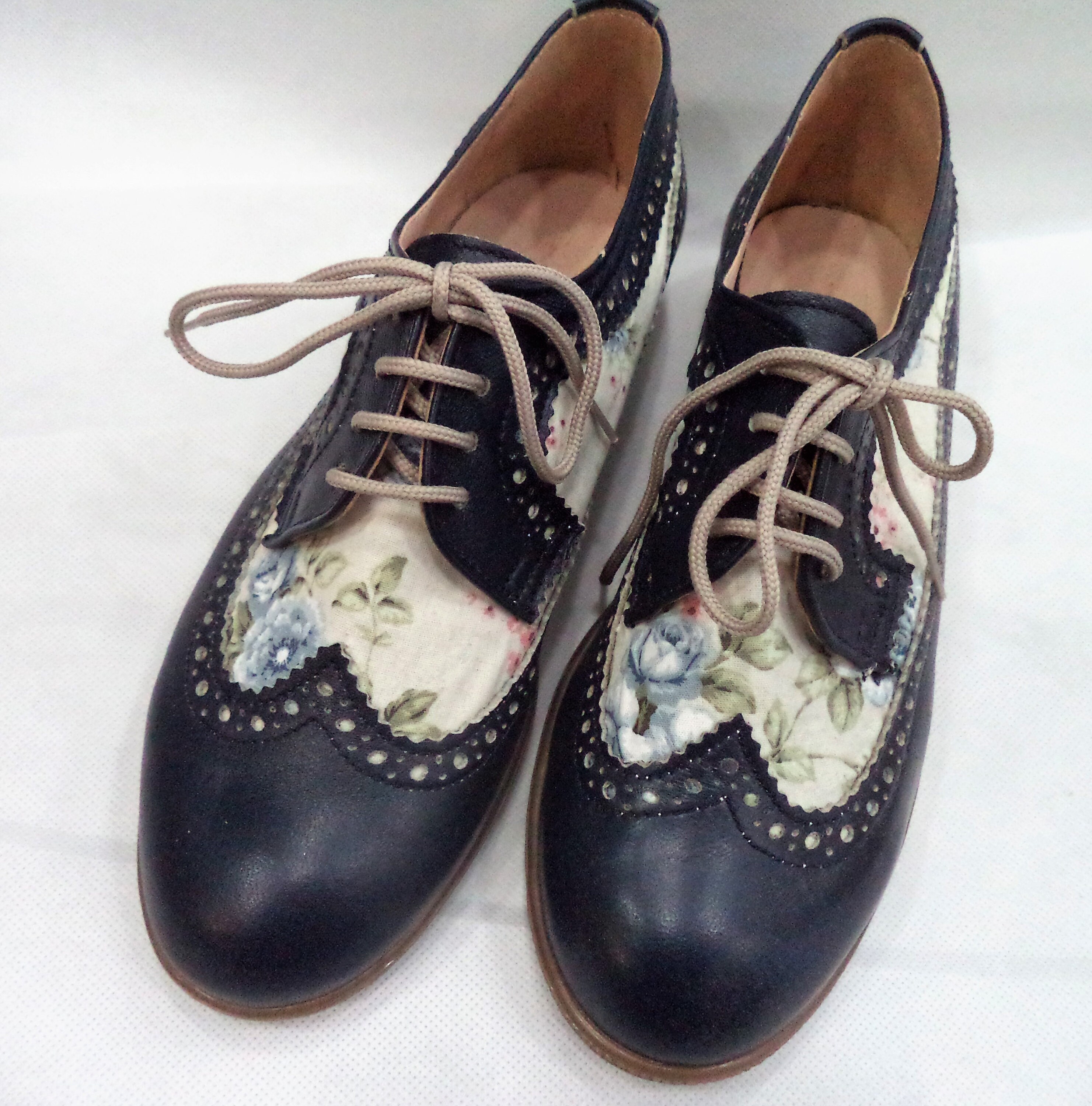 Oxford Shoes Leather Fabric Shoes 