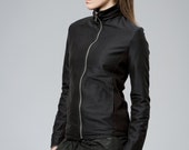 Sale 45% off Black Women Jacket, High Collar Jacket, Cropped Jacket, Winter Jacket, Designer Jacket, Short Jacket,