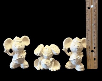 Ready to Paint Ceramic Bisque Family of Mice