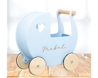 Personalised Wooden Dolls Pram