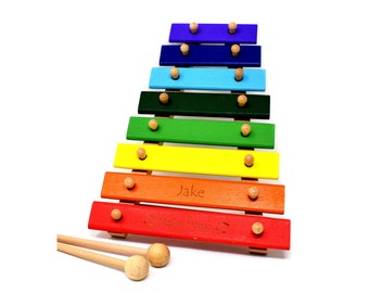 Engraved/Personalised Wooden Colourful Xylophone Gift