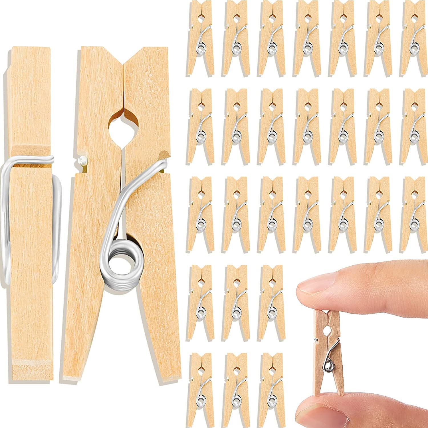 50 Mini Clothespins 2.5cm IV, Mini Clothes Pegs, Wooden Pegs, Clothespins  Mini Wood, Decorative Clothespins, DIY Confetti 