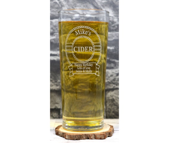 Personalised Engraved wine glass PRESCRIPTION CIDER any name added CIDER