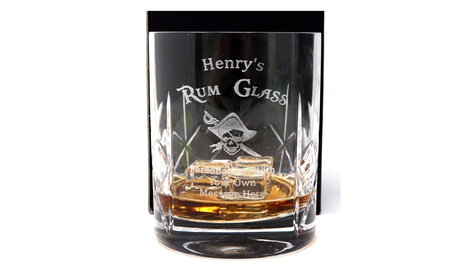Engraved/personalised RUM Crystal Tumbler Glass Gift for Birthday