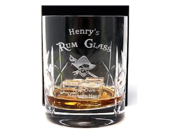 Engraved/Personalised RUM Crystal Tumbler Glass - Gift For Birthday/Mothers/Fathers Day/Christmas/Dad/Grandad