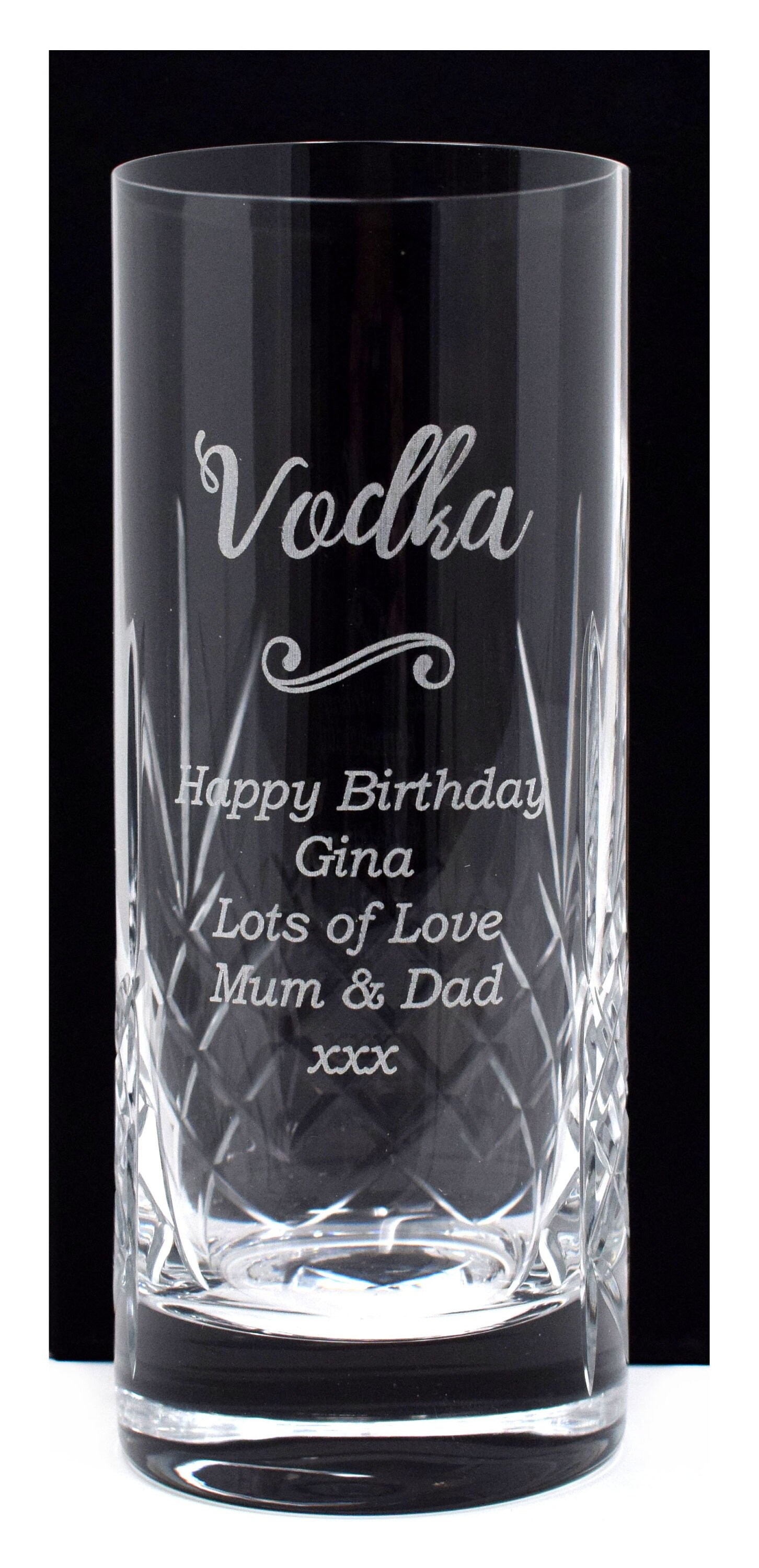 Vodka & Orange Glass Birthday Gifts Personalised Engraved Vodka Highball Glass 