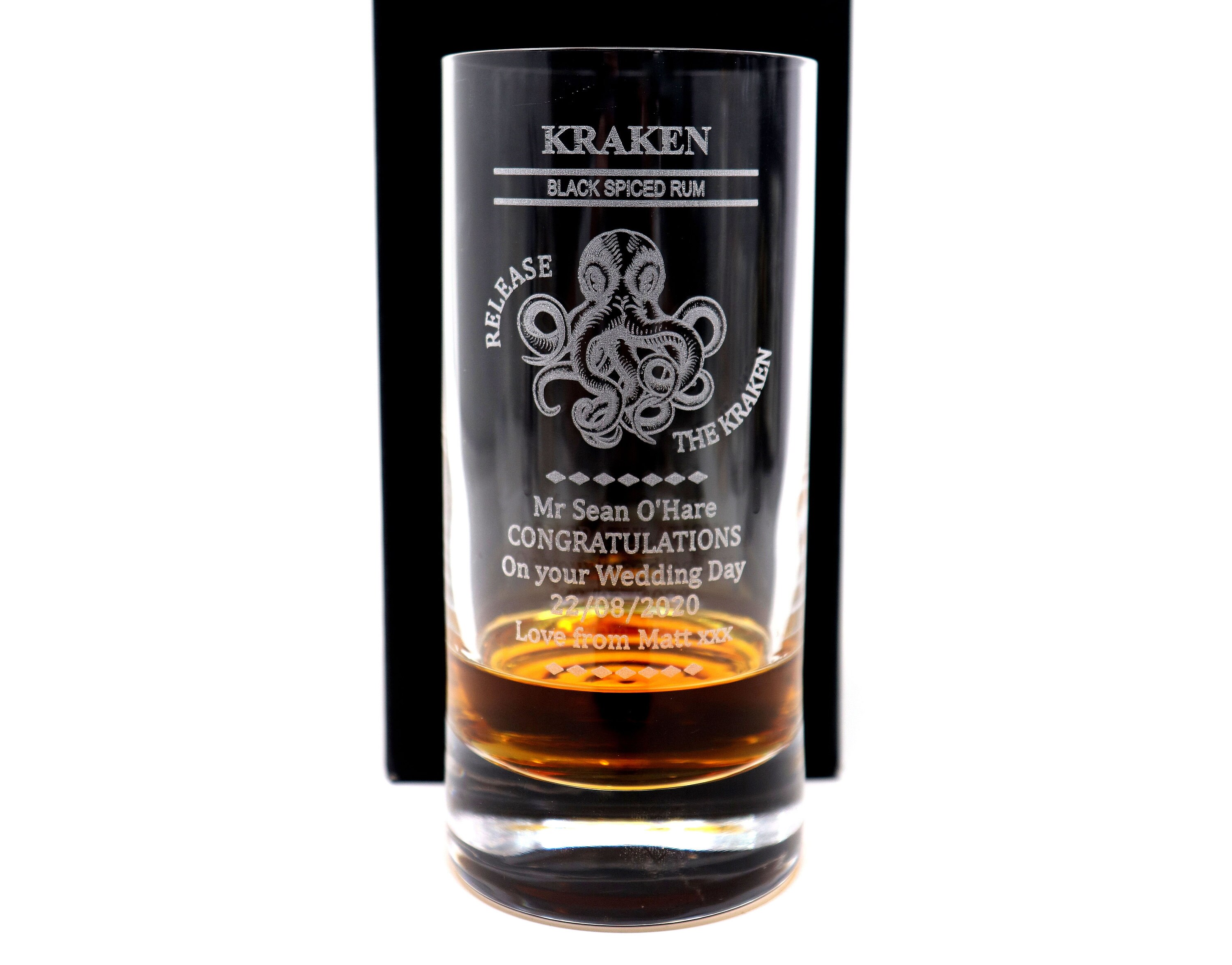 Rum with octopus on bottle