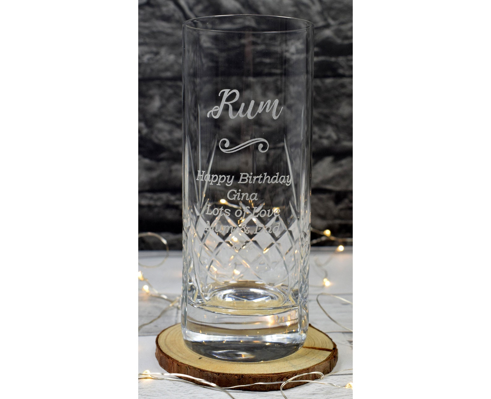 Engraved/personalised Rum Design Crystal Highball Glass Gift Etsy UK