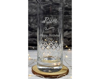 Wedding Birthday Personalised Hiball Glass Tumbler Engraved With Your Message Wedding Birthday Personalised Hiball Glass Tumbler Engraved With Your Message