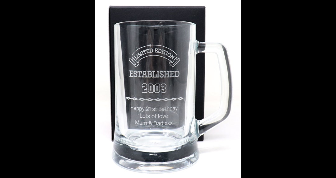 Barware UK Bicchiere Highball Personalizzato Per Compleanno, Con Nome E Data, 3 Opzioni Design Regalo Compleanno Adulti - Foto 3