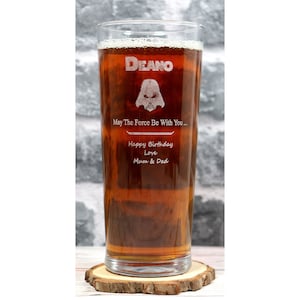 Personalised/Engraved Star Wars DARTH VADER Pint Glass Gift for Birthday/Fathers Day/Christmas