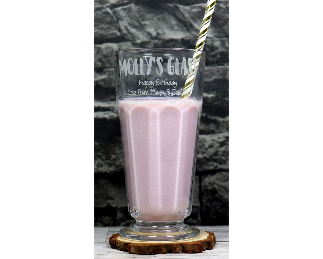 Engraved/personalised Milkshake Glass for Birthday/christmas/special