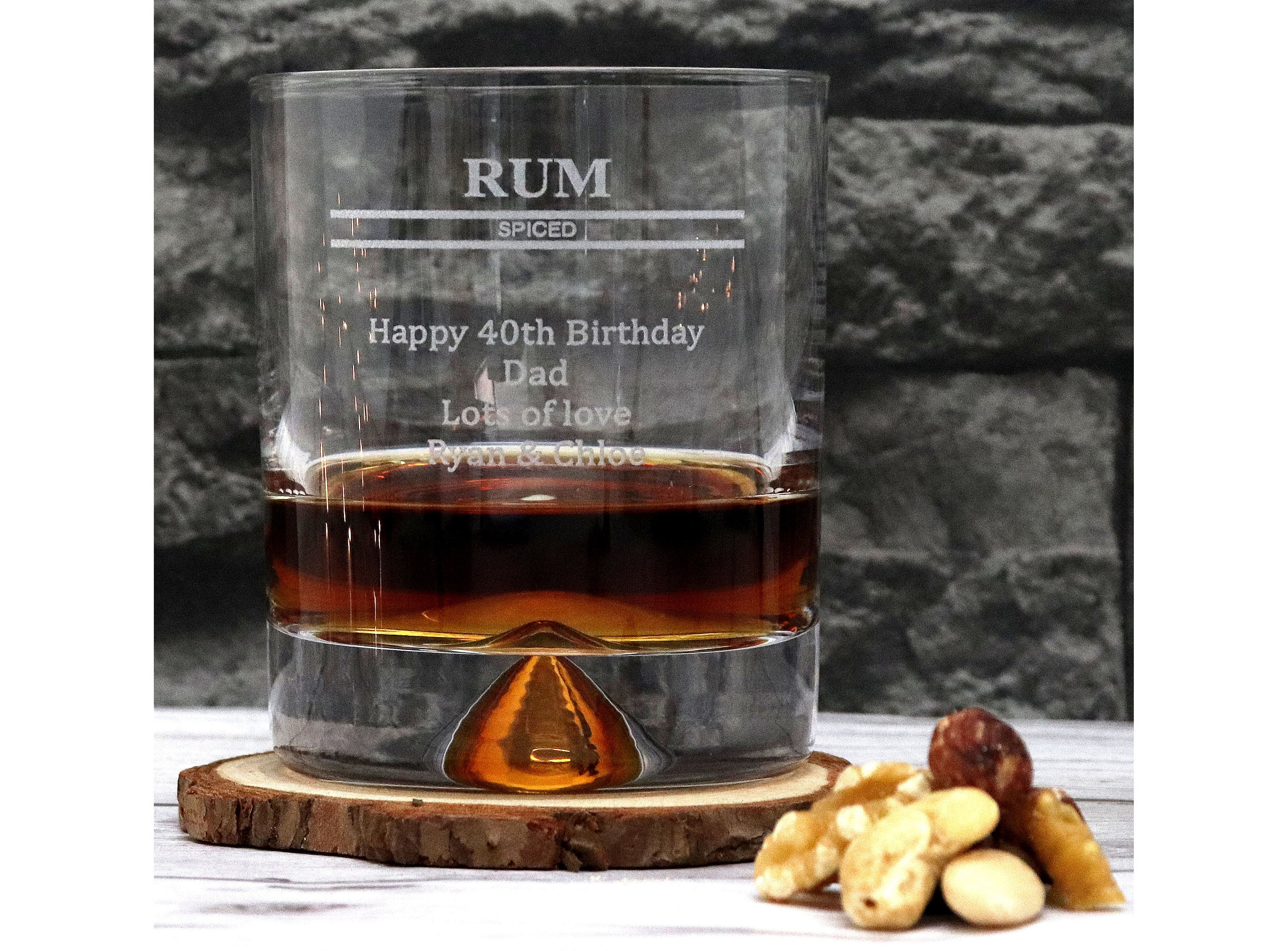 Engraved/personalised rum Spiced Design Dimple Glass Tumbler Etsy UK