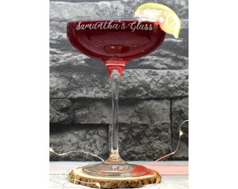 Engraved/Personalised Cocktail Saucer Glass