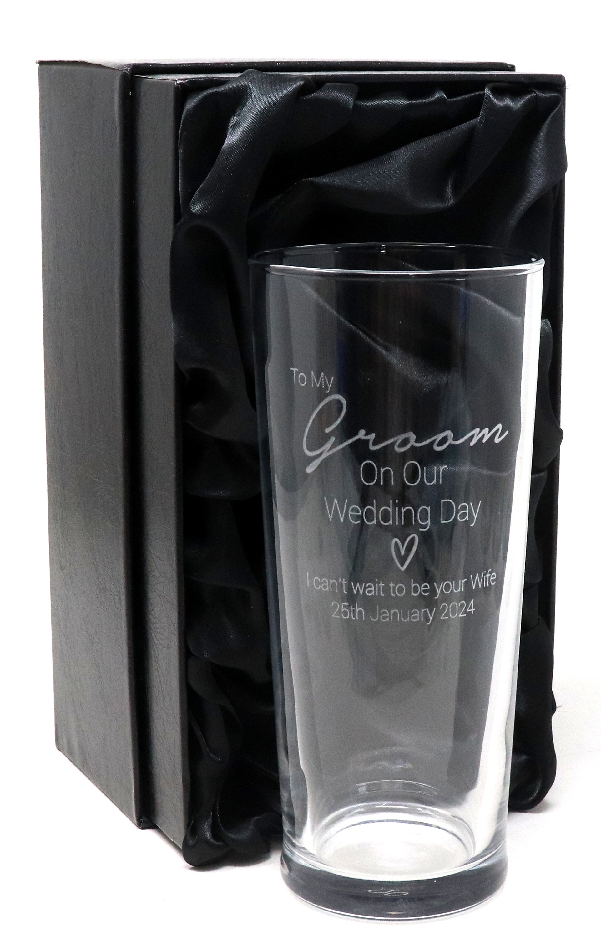 MASTERLASER3.0 Bicchiere da Gin Tonic personalizzato, calice da cocktail, inciso al laser, 580 ml, set personalizzabile con nome, iniziali e data - Migliore idea regalo (1