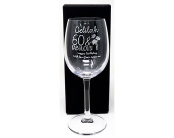 Engraved/Personalised FABULOUS BIRTHDAY Reserva Crystal Wine Glass Gift For Girls/Women/Ladies/18th/21st/30th/40th/50th/60th/65th