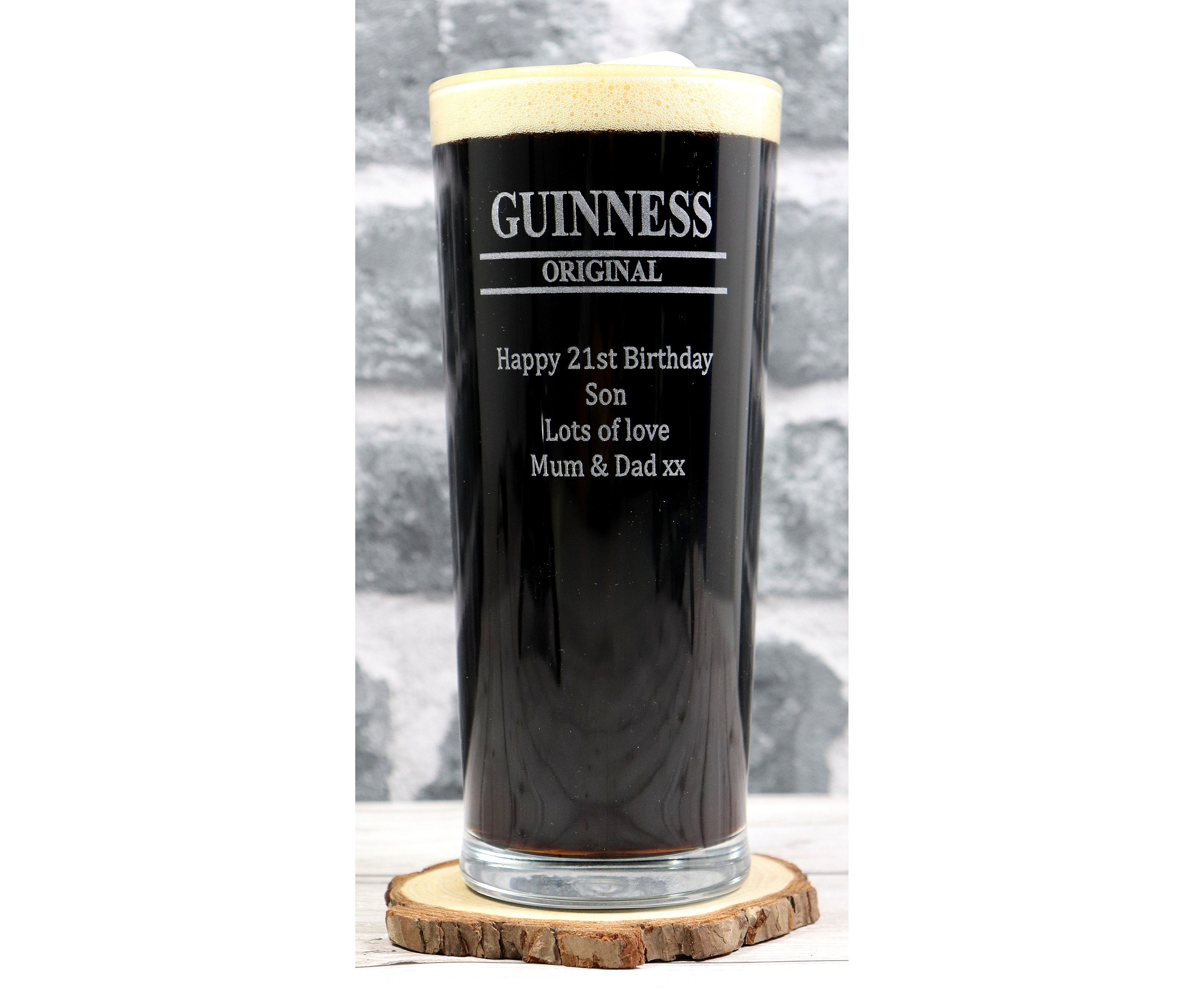 Engraved/Personalised GUINNESS Design Pint Glass Gift for  18th/21st/30th/40th/50th/60th/65th