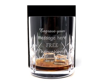 Engraved/Personalised Crystal Whisky/Tumbler Glass - Ideal Gift For Birthday/Wedding/Best Man/Dad/Fathers Day/Grandad/Godfather