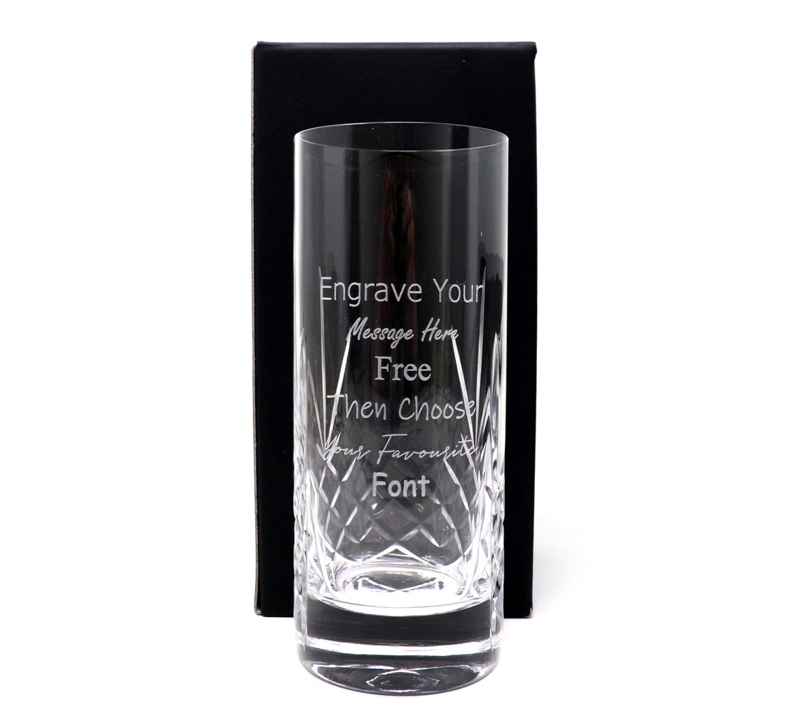 Engraved/personalised Crystal Highball Glass Gift for Etsy UK