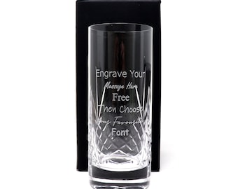 Gegraveerd/gepersonaliseerd kristal longdrinkglas Cadeau voor verjaardag/Moederdag/Vaderdag/Kerstmis