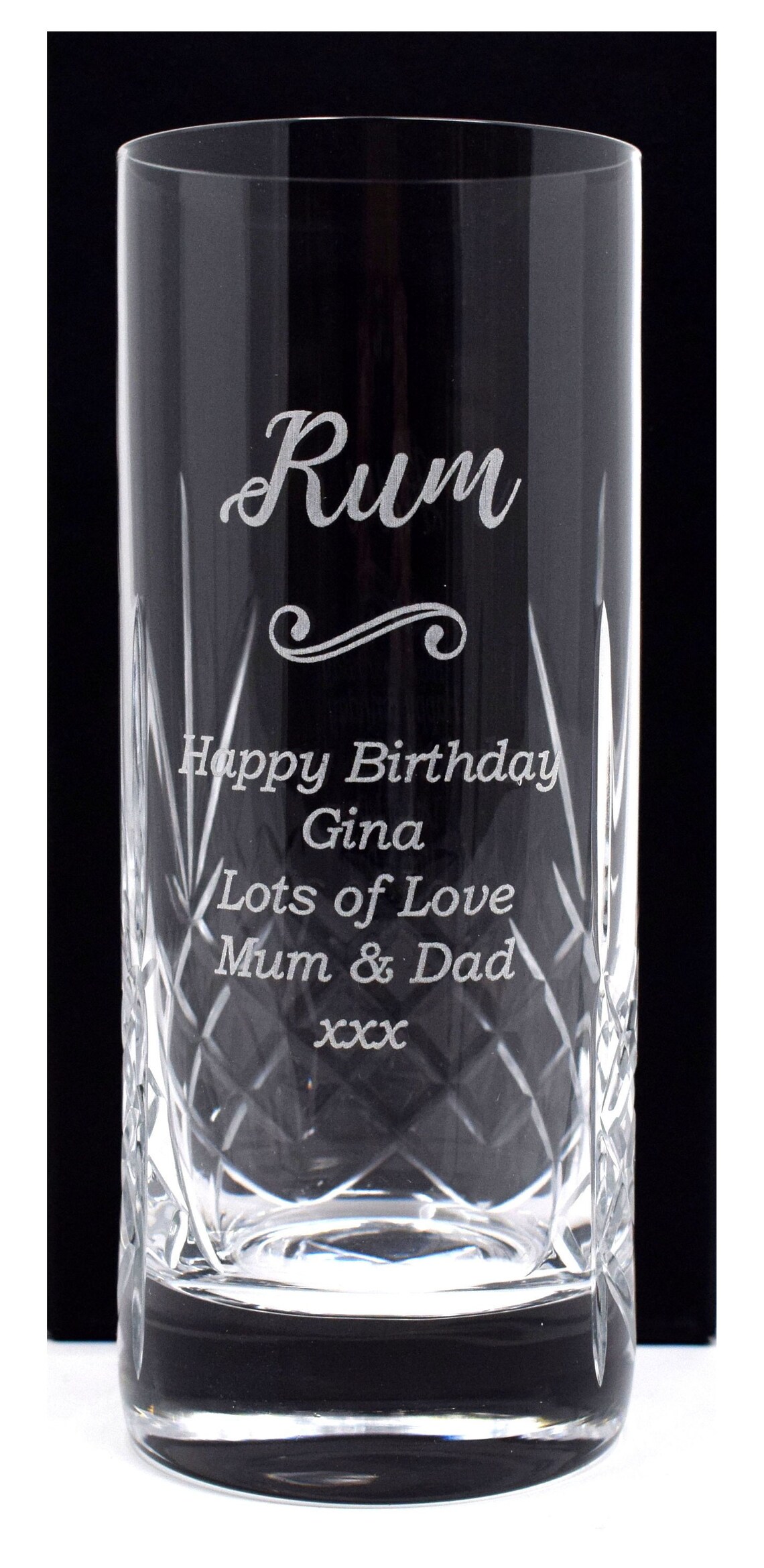 Engraved/personalised Rum Design Crystal Highball Glass Gift Etsy UK