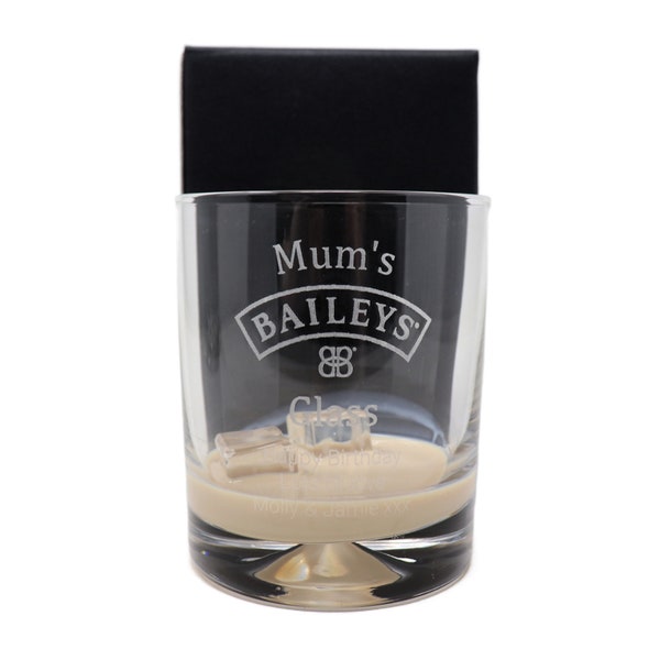 Personalised/Engraved Dimple Tumbler - Baileys Design (For Birthday/Christmas/Wedding/Father's Day/Mother's Day)