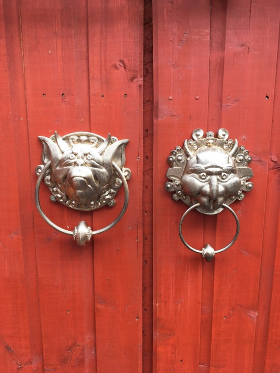 Labyrinth Door Knockers 3d Printed Labyrinth Gift Entryway Decor Left And Right Goblin Door Knockers Goblin King Gift
