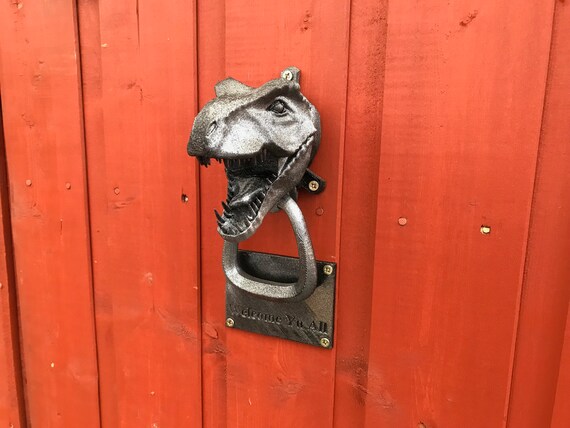 Tyrannosaurus Rex Door Knocker With Without Custom Plate Dinosaur T Rex Gift Wall Art 3d Printed