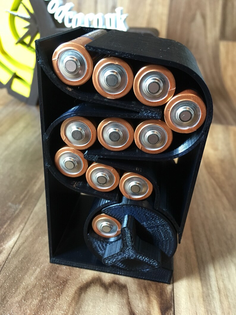 Double A Battery box Battery Storage 3D Printed Battery Case AA Battery Dispenser Battery Organiser