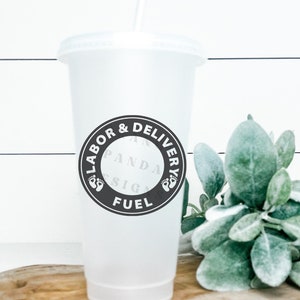 Taza PNG de 24 oz de combustible para parto y alumbramiento para obstetricia, partera, equipo de parto y parto, estudiante de la escuela de enfermería, enfermera graduada, agradecimiento, descarga digital instantánea