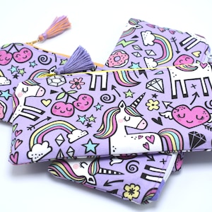 Unicorn Pouch. Rainbows and Unicorns. Kids Gifts Under 25. Ready to Ship. Back to School Pencil Case. Supplies Pouch. Girls Accessories.