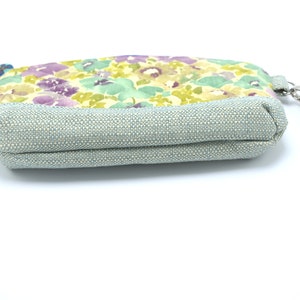 Clematis Wristlet. Quilted Bag. Wristlet Clutch. Purse Organizer. Gift for Her. Pretty Floral Bag. Butterfly Tassel. Birthday Girl. Pouch. image 3