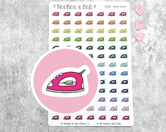 Ironing Icon Planner Stickers - Laundry Planner Stickers - Housework Stickers - Chore Stickers - Journal Stickers