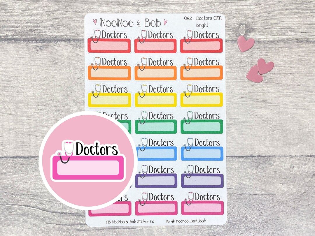 Doctors Quarter Box Planner Stickers - Doctors Appointment Planner ...