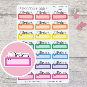 Doctors Quarter Box Planner Stickers - Doctors Appointment Planner Stickers - Planner Box Stickers - Functional Planner Stickers