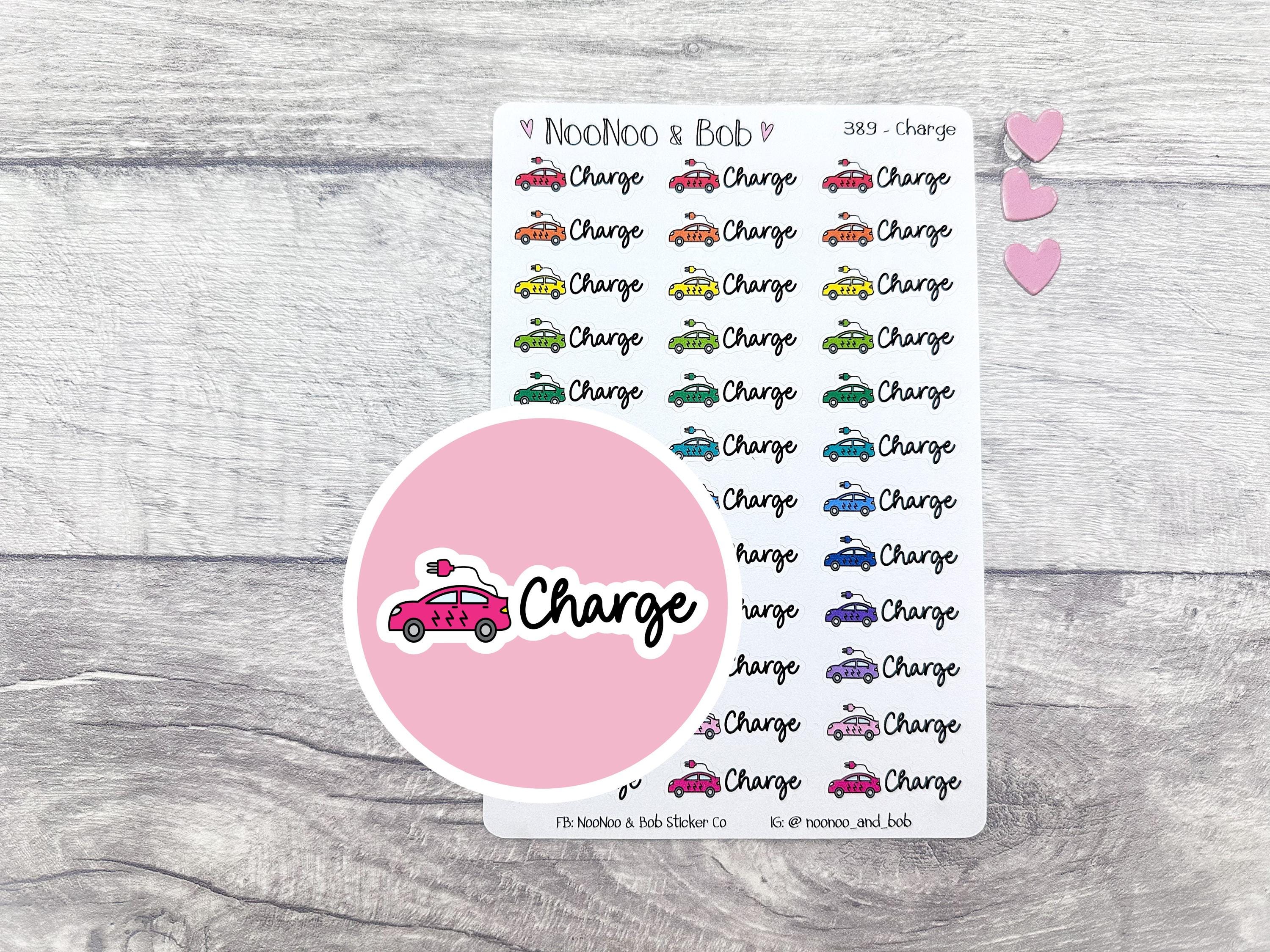 Charge Electric Car Planner Stickers - Charge Car Stickers - Vehicle ...