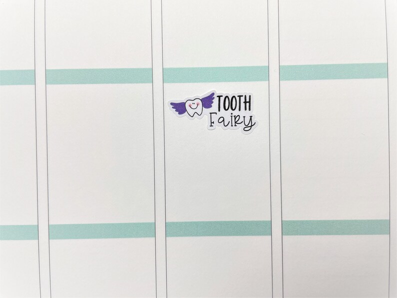 Tooth In Script Tooth Fairy Script Planner Stickers - Tooth Fairy Stickers - Functional ...