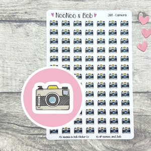Pegatinas de planificador con icono de cámara - Pegatinas de planificador de fotos - Pegatinas de fotografía - Pegatinas de redes sociales - Pegatinas de diario