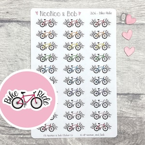 Stickers fietstochtplanner - stickers fietsplanner - stickers oefeningen - functionele plannerstickers