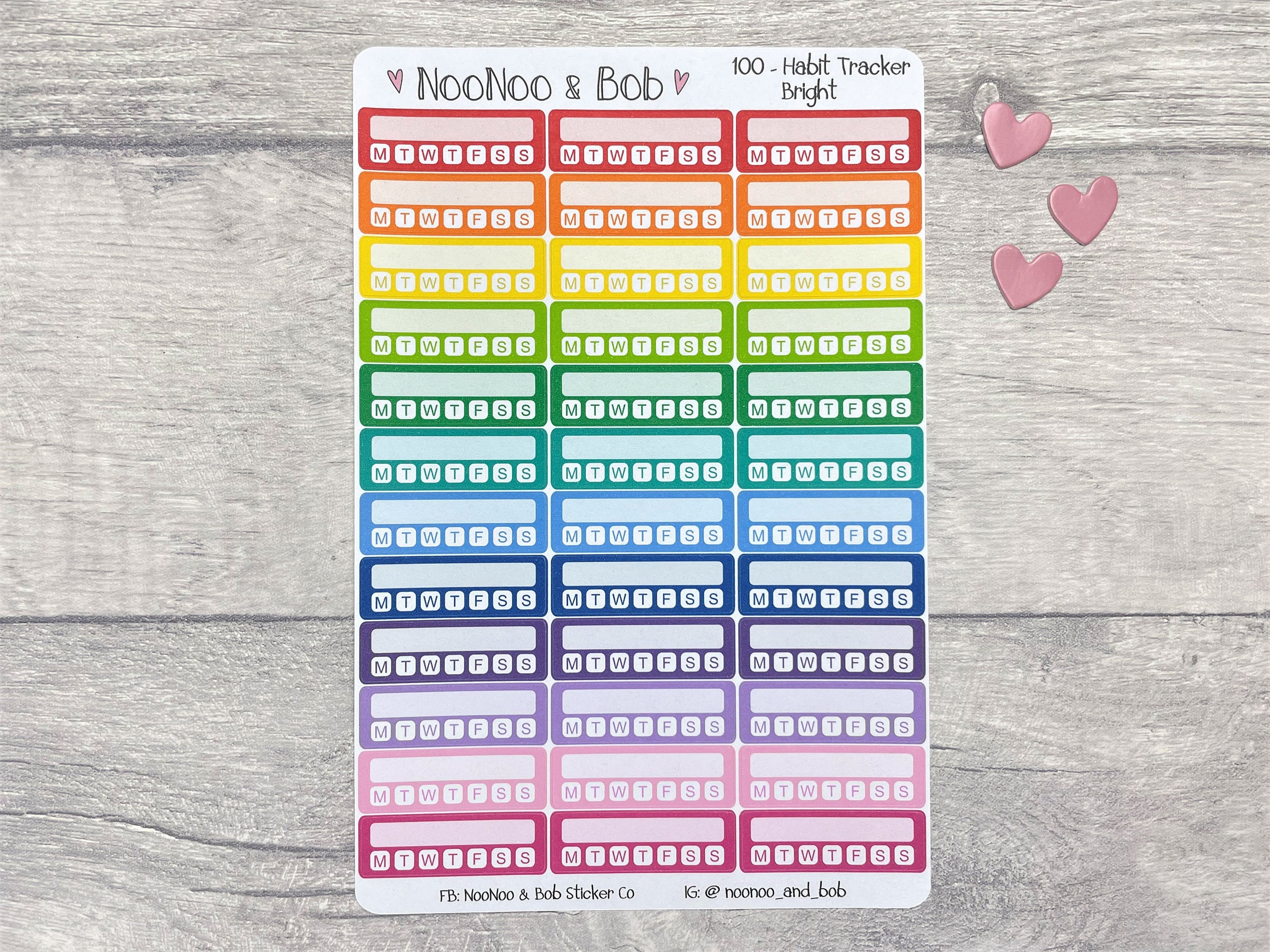 Habit Tracker Quarter Box Planner Stickers - Box Planner Stickers ...