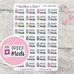 Bestellen Sie Meds Script Planner Sticker - Medikamente Planer Sticker - Gesundheit Kalender Sticker - Journal Sticker - Funktionale Planer Sticker