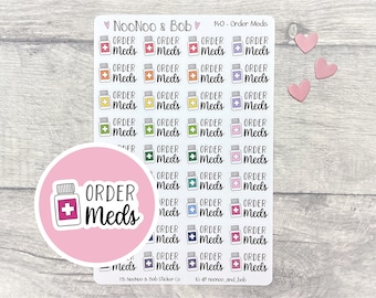 Order Meds Script Planner Stickers - Medication Planner Stickers - Health Calendar Stickers - Journal Stickers - Functional Planner Stickers