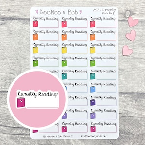 Adesivi per planner "Attualmente in lettura" - Adesivi per planner di lettura - Adesivi per planner di libri - Adesivi per planner funzionali