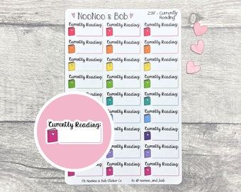 Currently Reading Box Planner Stickers - Reading Planner Stickers - Book Planner Box Stickers - Functional Planner Stickers